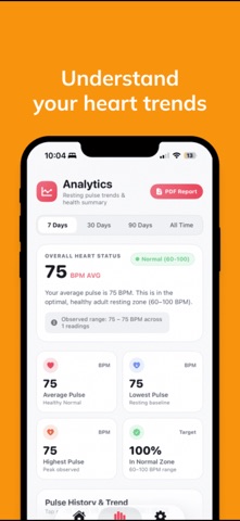 Pulseva: Heart Rate & BPM Logs iPhone screenshot
