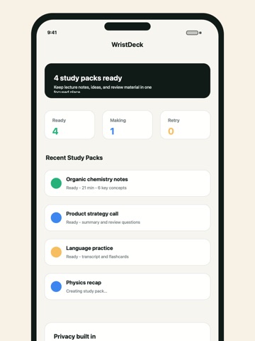 WristDeck Voice Notes iPad screenshot