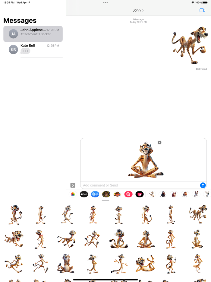 Goofy Cheetah Stickers