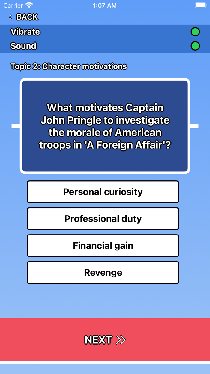 A Foreign Affair Trivia