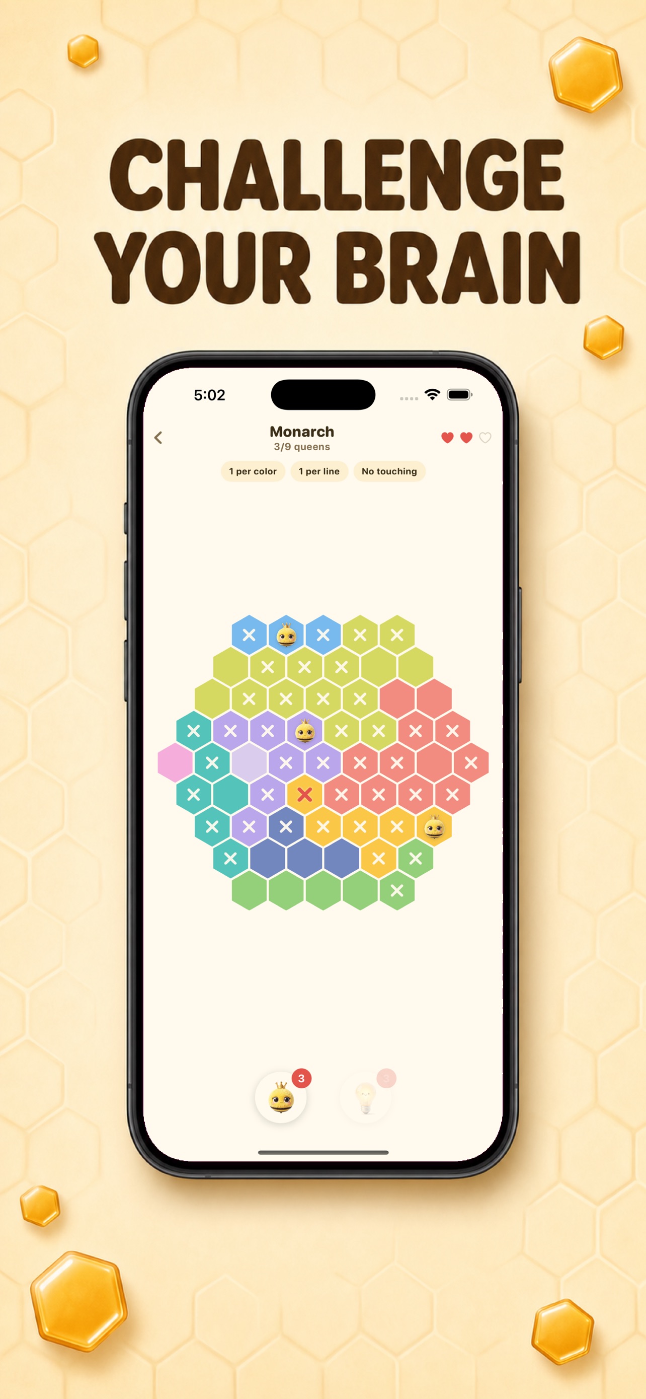 Screenshot 3 of Queen Bees: Hex Puzzle