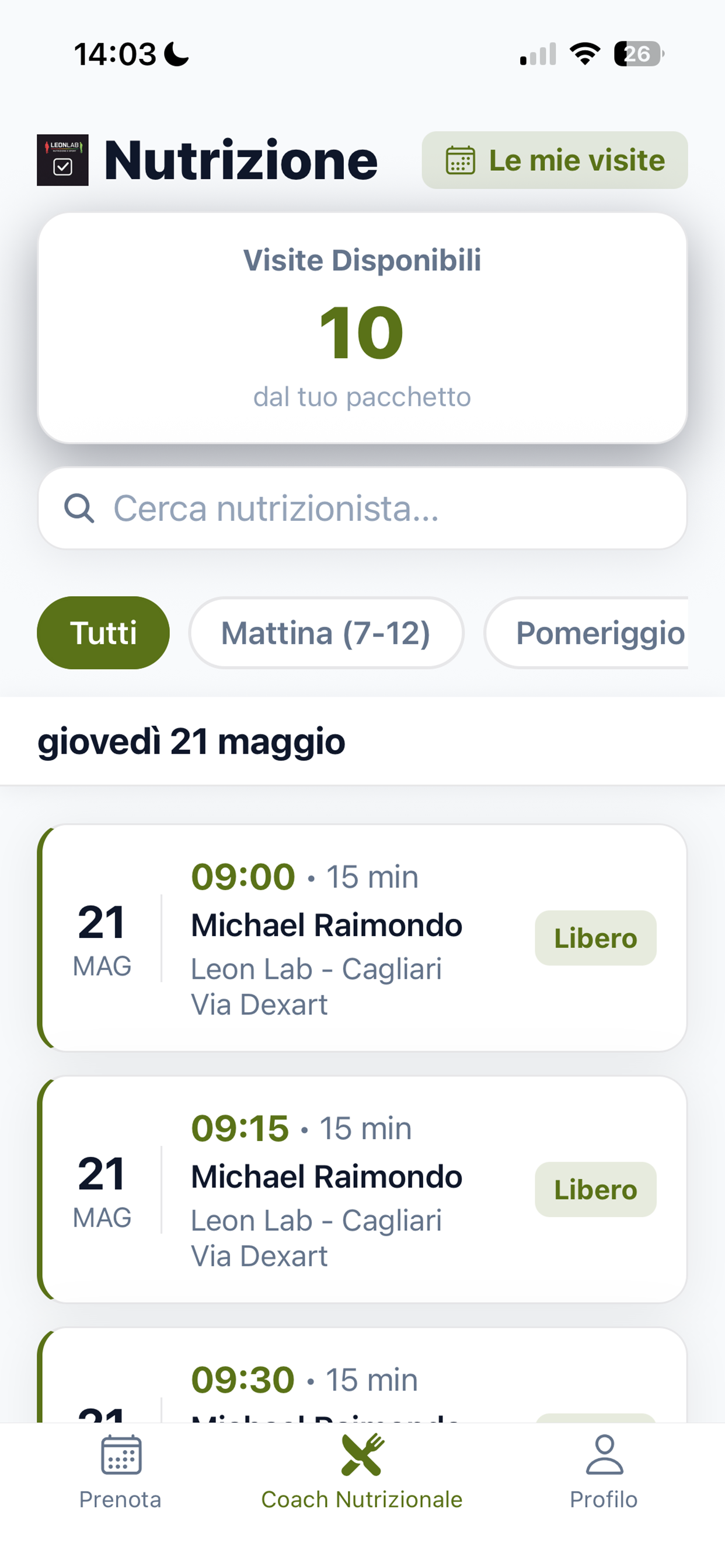 Leon Lab Prenotazioni screenshot 3