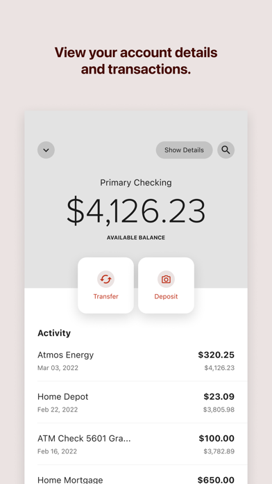 PlainsCapital Mobile Banking Screenshot 3 of 4