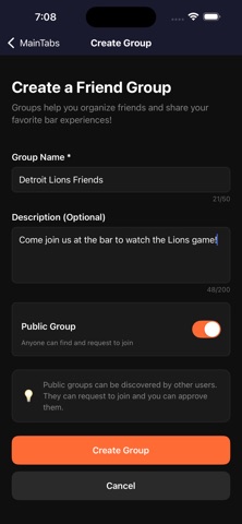 Bar Mate – Meetups & Check-ins iPhone screenshot