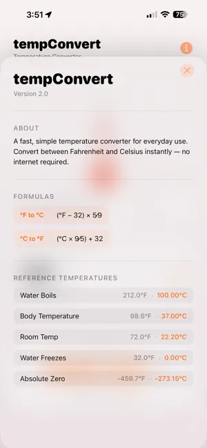 tempConvert screenshot 2