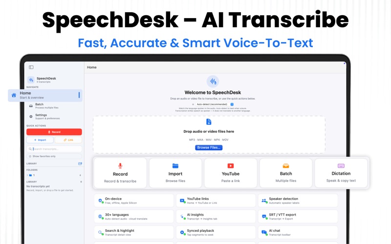 SpeechDesk iPhone screenshot