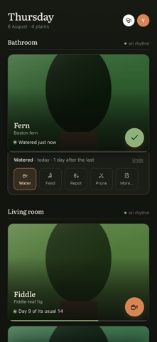 Oriora Plant Diary iPhone screenshot