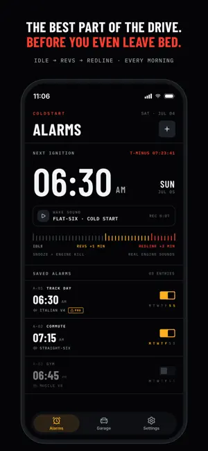 ColdStart: Engine Alarm Clock screenshot 1