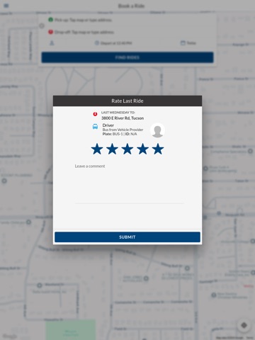 Sun Shuttle DAR Passenger App iPad screenshot