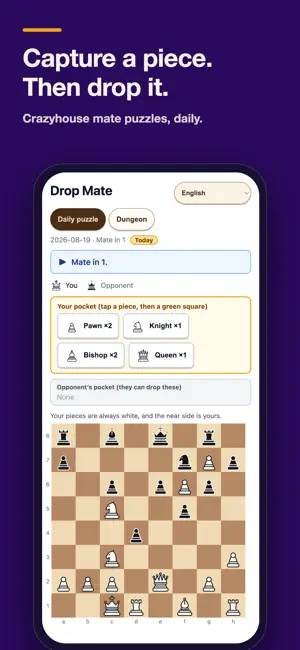 Chess Puzzles: Crazyhouse screenshot 1