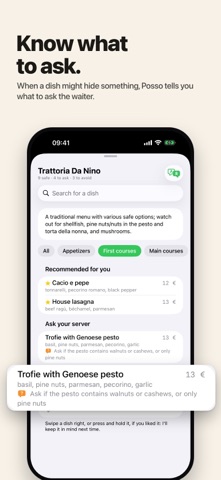 Posso: Allergy Menu Scanner screenshot 2