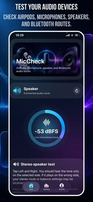 MicCheck - Mic&Speaker Tester screenshot 1