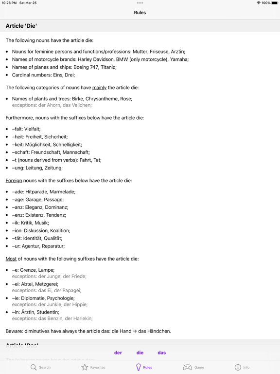 Der Die Das iPad screenshot 5 - Reference app
