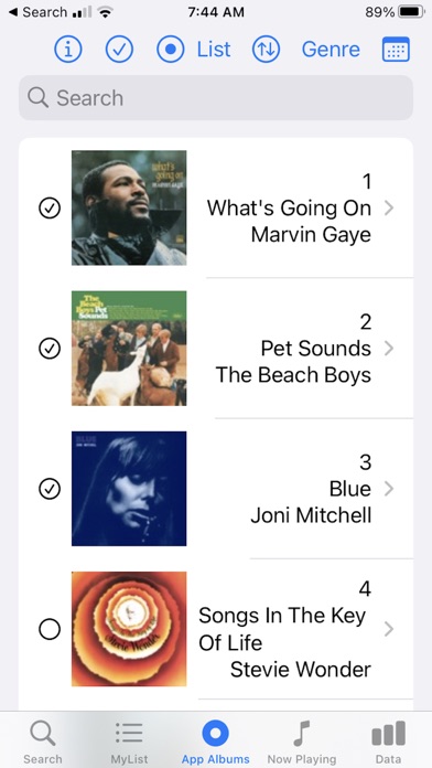 Album Appreciation Screenshot