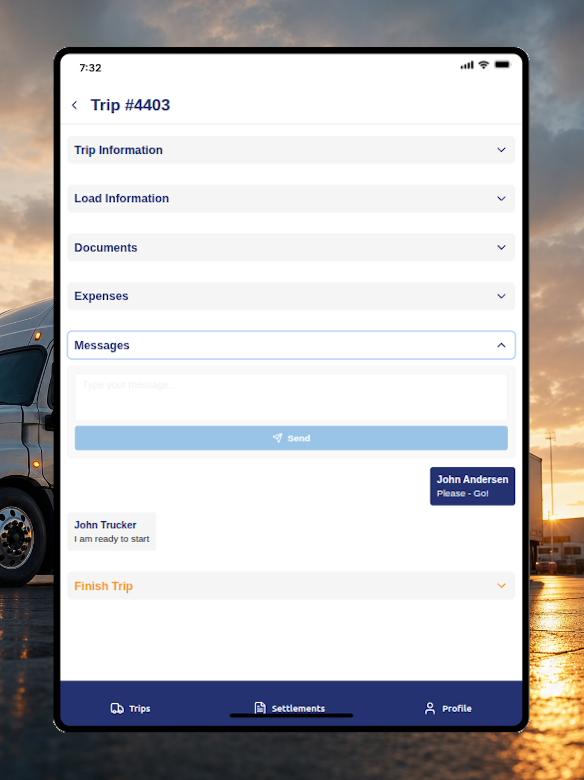 Trucking365 TMS Driver App