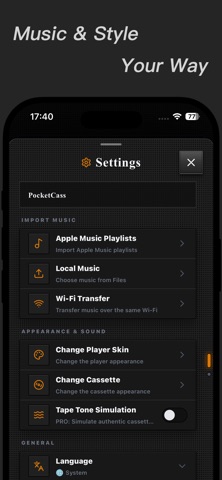 PocketCass: Retro Music Player iPhone screenshot