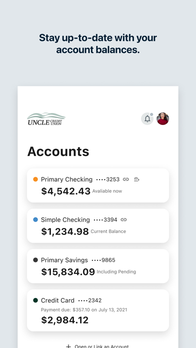UNCLE Credit Union Mobile Screenshot