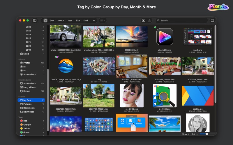 Pixevio: Photo Video Manager screenshot