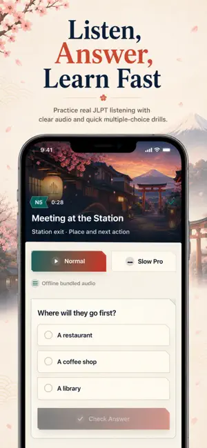 JLPT Japanese Listening screenshot 2