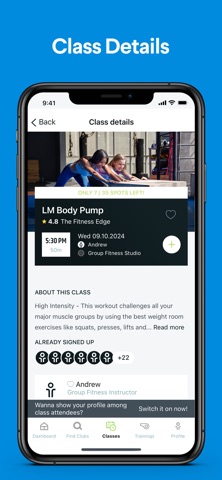 The Fitness Edge app screenshot