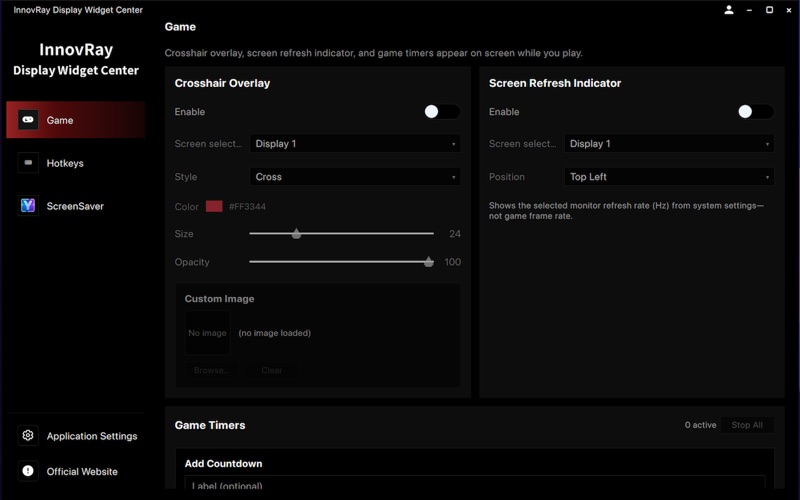 InnovRay DisplayWidget Center screenshot