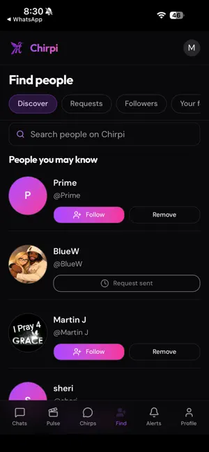Chirpi: Social Chat screenshot 1