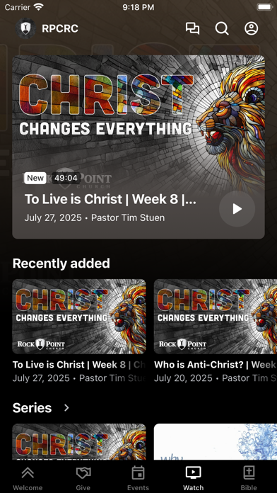 Rock Point Church RC iPhone screenshot 4 - Education app