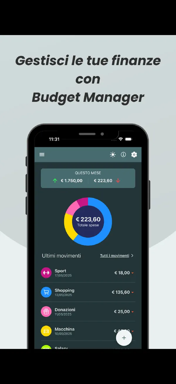 Screenshot #2 pour Budget Manager – Spese