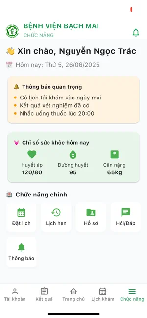Bach Mai Care - Hồ sơ sức khoẻ iPhone screenshot 5