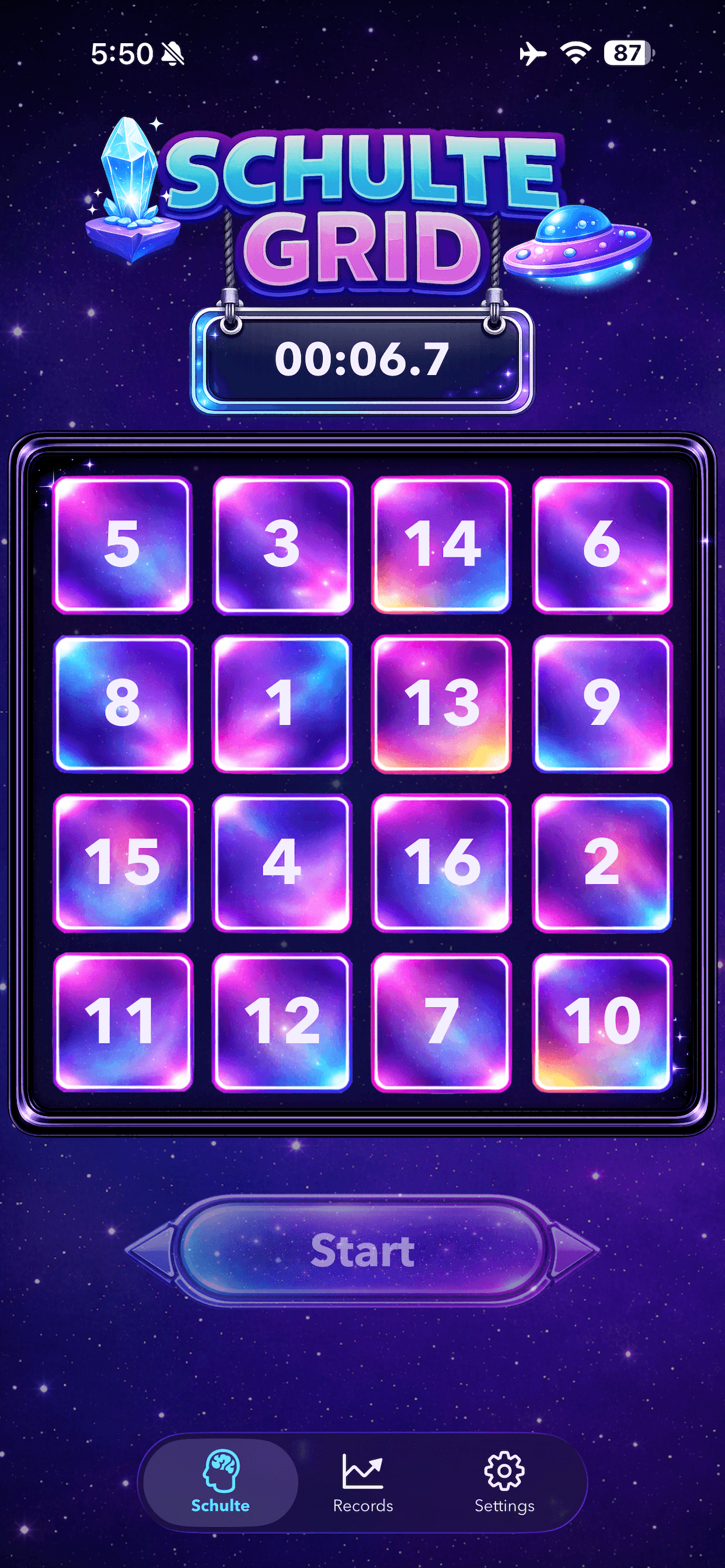 Schulte Grid - Brightest Star screenshot 4