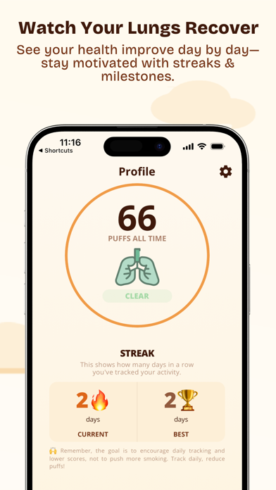 Sum Puff: Quit Smoking Tracker iPhone screenshot 4 - Lifestyle app