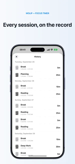 Pomodoro Focus Timer — Molip screenshot 3
