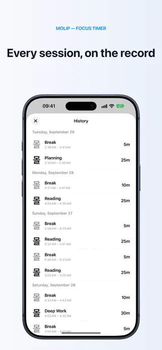 Pomodoro Focus Timer — Molip App Store screenshot 3