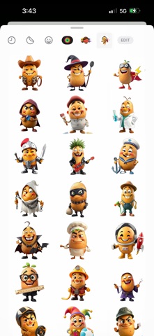 Mischievous Potato Stickers screenshot