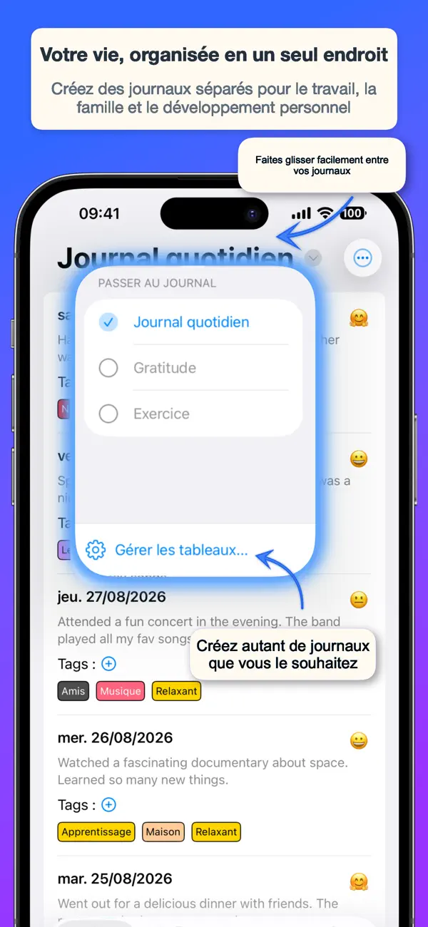 Screenshot #2 pour Journal Rapide - avec tags