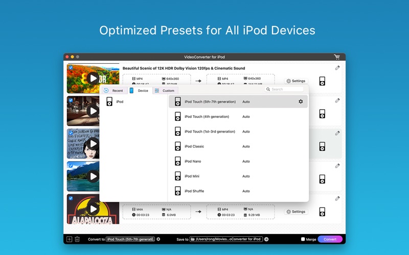 Screenshot #2 pour VideoConvert for iPod