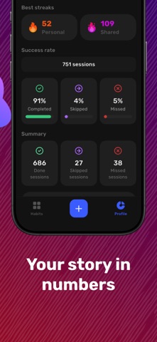 Habit Tracker – Us+ iPhone screenshot