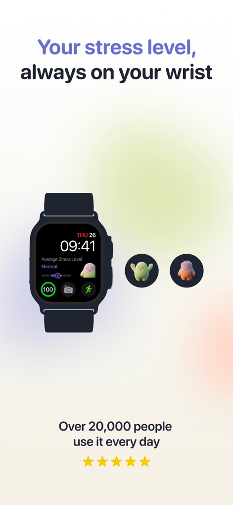 Harvee: Watch Stress Monitor - This feature demonstrates the app's seamless "Apple Watch integration", allowing users to monitor their "Average Stress Level" directly from their wrist.