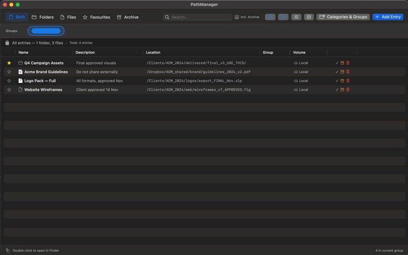 PathManager: Organizer screenshot