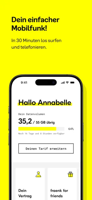 fraenk: Die Mobilfunk App iPhone screenshot 1