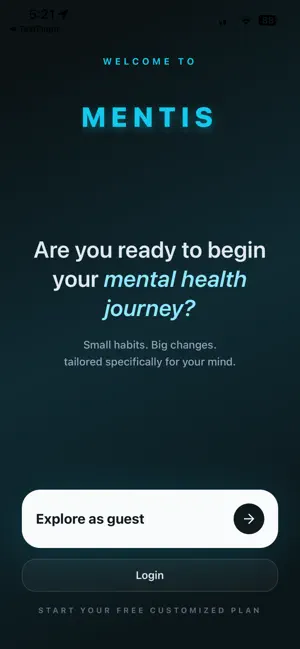 Mentis: AI Mental Wellness screenshot 1