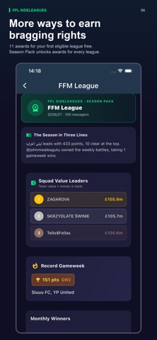 FPL SideLeagues: League Stats Screenshot 6 of 6