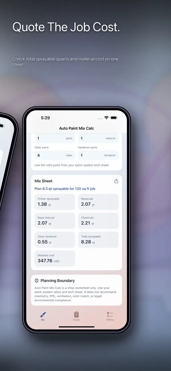 Screenshot #2 pour Auto Paint Mix Calc