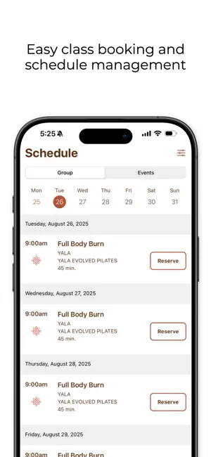 YALA EVOLVED PILATES screenshot 3