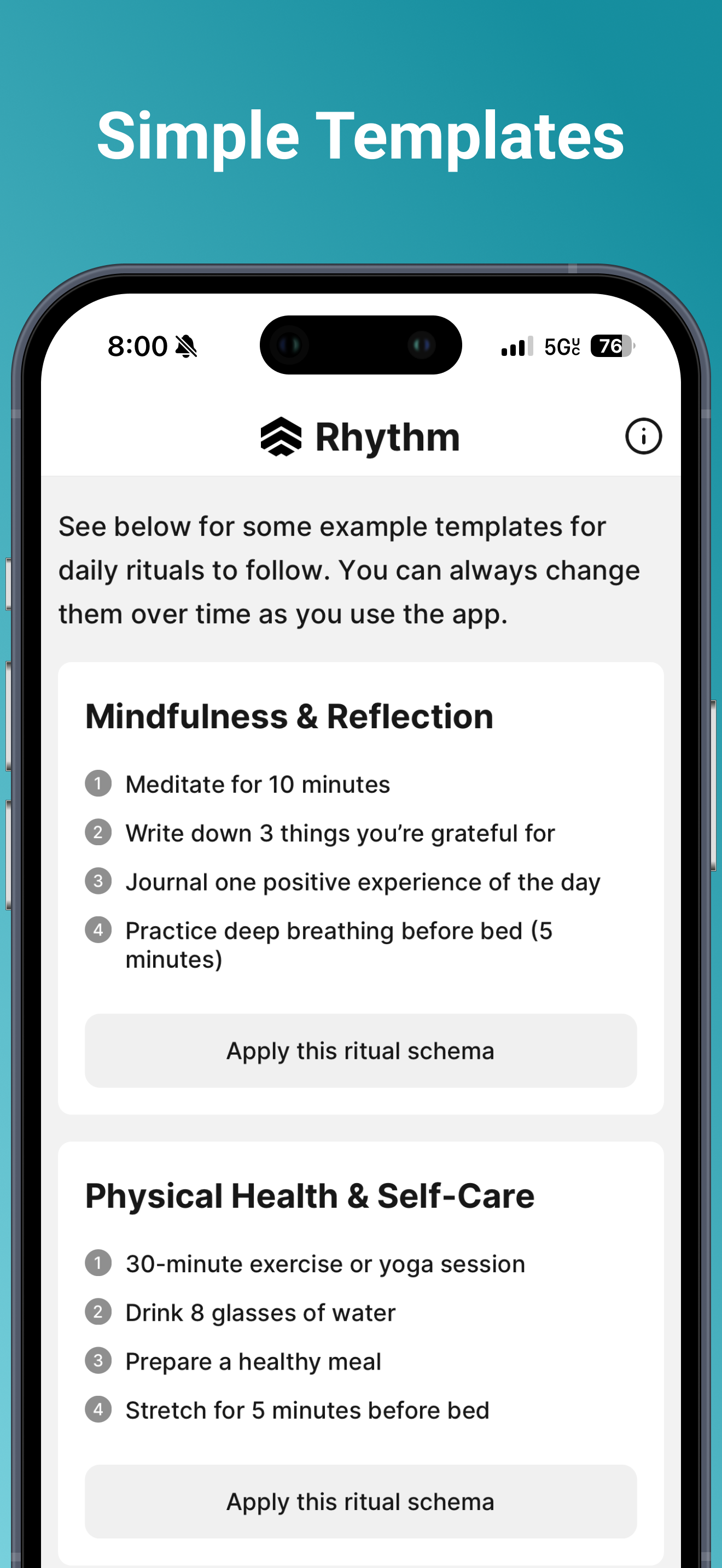 Rhythm: Daily Rituals App screenshot 3