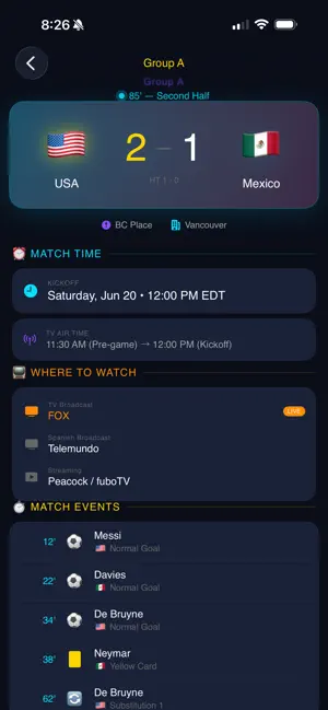 World Cup Scores screenshot 1