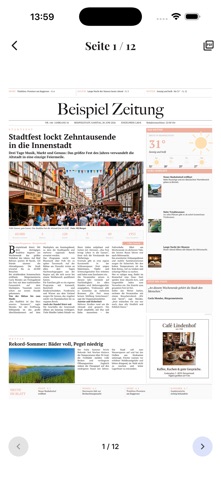 Beispiel Zeitung E-Paper screenshot