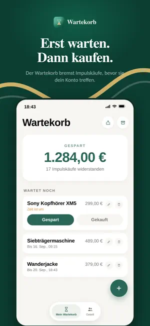 Wartekorb – Impulskauf Stopp screenshot 2