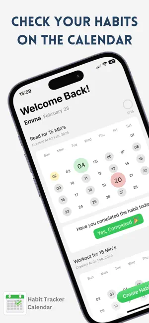 Habit Tracker Calendar: Simple screenshot 1
