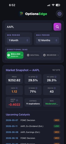 OptionsEdge-AI Option Analysis Screenshot 4 of 5